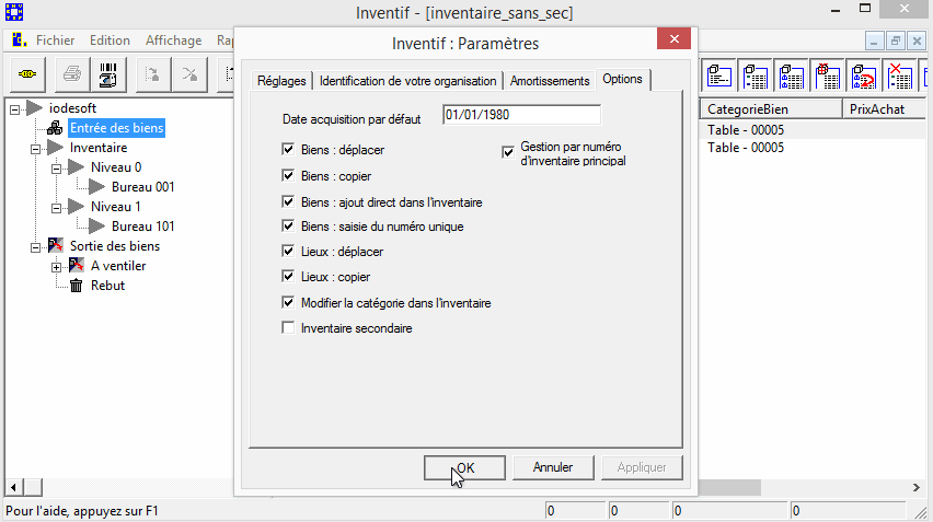 Autorisations au niveau de l'inventaire - Inventif - iodeSoft
