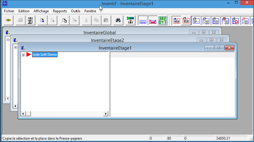 Copier-coller des fragments d'inventaire dans le logiciel Inventif - iodeSoft