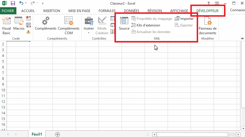 excel import xml of a page i am on